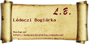Lédeczi Boglárka névjegykártya